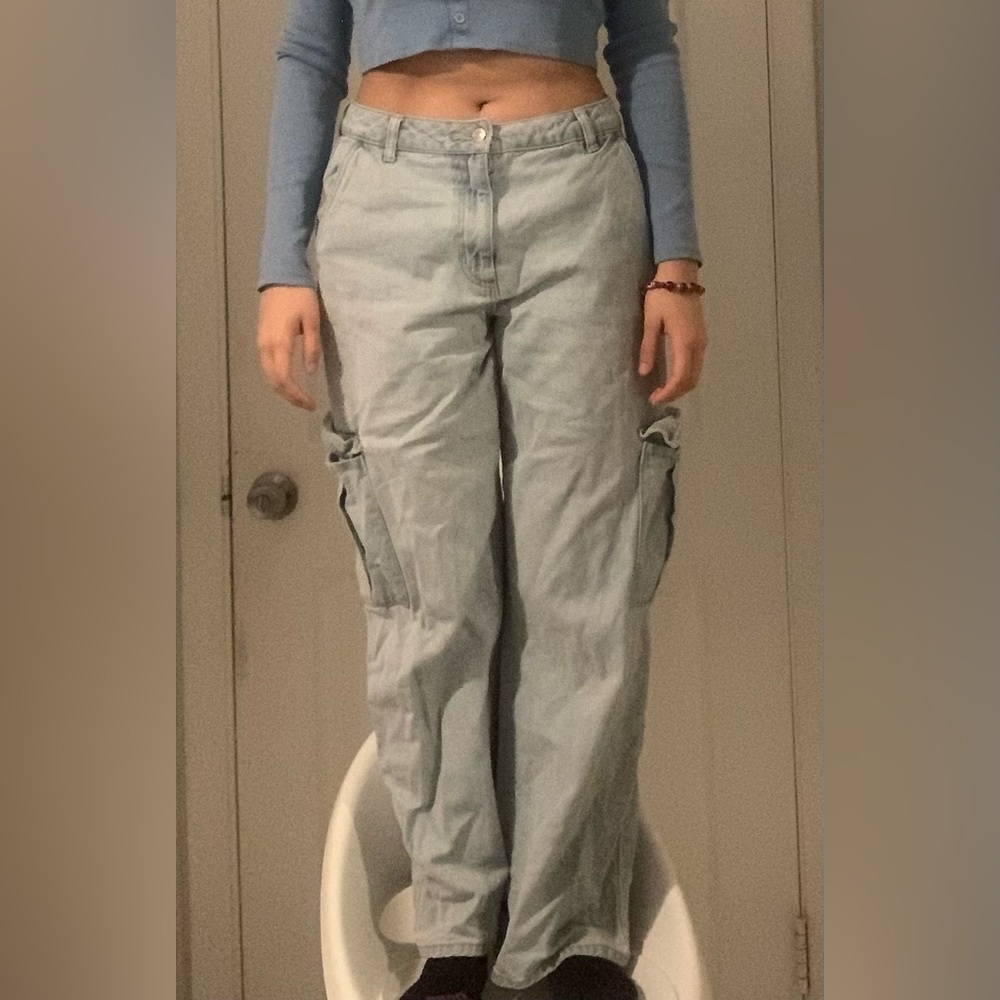 Light Washed Cargo Pants